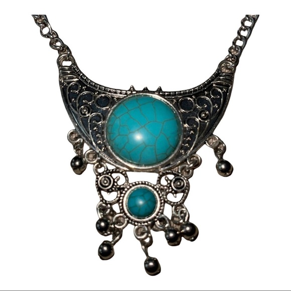 Blue Turquoise  Woman Necklace - Picture 2 of 4